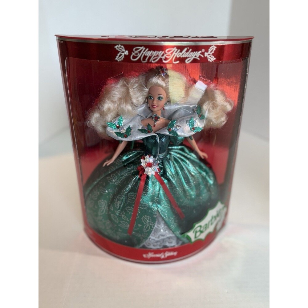 1995 Happy Holidays Barbie Doll Special Edition Mattel #14123 Emerald Satin VTG